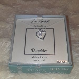 Sterling Silver Heart Pendant Necklace Luna Amore